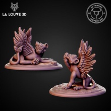 sphinx bébés jouets Jeux créature mignonne miniatures monstre rpg table minis dnd 32mm gynosphinx androsphinx 3d print model - Mito3D