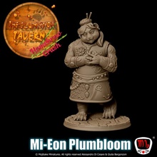 mi - eon plumbloom pre-supported toys & games china girl panda miniature pandaren asian presupported 3d print model - Mito3D