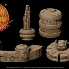 goffo ox taverna oggetti scena impostato giocattoli Giochi birra modulare panda asiatico 3d print model - Mito3D