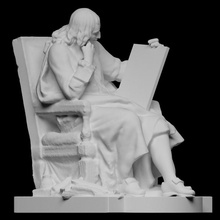 blaise pascal Varredura escultura louvre França 3dprintable 3d print model - Mito3D