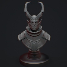 guerra demonio busto juguetes juegos jefe oscuro dragones mazmorras duende fantasía guerrero enemigo dnd Redada 3d print model - Mito3D