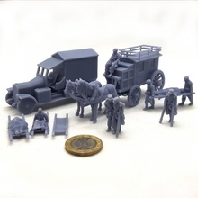 Fransızca askerler wwi ambulanslar sedye 25mms oyuncaklar oyunlar ambulans Ordu asker masaüstü savaş oyunu vagon 3d print model - Mito3D