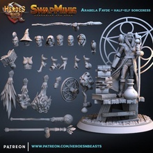 swapmini 3 - arabela fade half-elf sorceress toys & games wizard magic witch dnd enchantress magitioan 3d print model - Mito3D