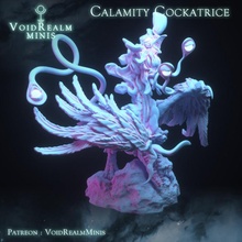 calamity cockatrice toys & games bird dragon giant horror mini miniatures monster rooster flying cosmic minis pathfinder 5e eldritch voidrealm voidrealms 3d print model - Mito3D