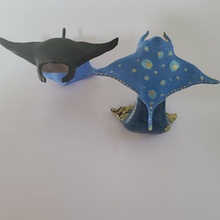 manta ray wave animal aquarium fish sculpture water 3d print model - Mito3D