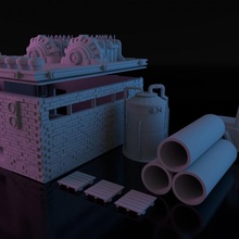 dockside warehouse - cyberpunk legacy toys & games terrain shadowrun cyberpunkred cyberpunklegacy 3d print model - Mito3D