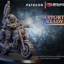 cult bike 1 support ready toys & games dragons dungeons warhammer miniature hammer wargame pathfinder 40000 sci-fy dns 3d print model - Mito3D
