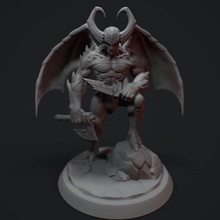 diabo demônio fera Sombrio dragões masmorras fantasia mitologia Forte Guerreiro asa ataque mito dnd alado bíblico criança levada trapaceiro travesso 3d print model - Mito3D