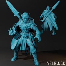 male orc warlock casting eldritch blast presupported toys & games fantasy wizard mage d&d dnd dungeons dragons sorcerer halforc supported edlritch 3d print model - Mito3D