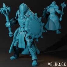 male knight pelor mace shield presupported toys & games fantasy fighter warrior paladin d&d dnd dungeons dragons cleric 3d print model - Mito3D