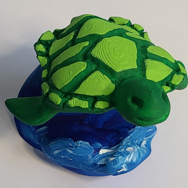 tartaruga onda animale animali acquario creatura modello scultura mare giocattolo acqua 3D print model - Mito3D