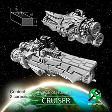 Kreuzer Rennen Spielzeuge Spiele Miniaturen sci fi Platz Raumschiff 3dprint Brettspiele Tischplatte Raumfahrzeug Tafel stellar ti4 3d print model - Mito3D