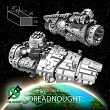 dreadnought human race toys & games miniatures sci-fi space spaceship 3dprint boardgames tabletop starship spacecraft board stellar ti4 3d print model - Mito3D