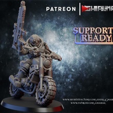cult bike 3 support ready store dragons dungeons warhammer miniature wargame dnd pathfinder 40000 sci-fy 3d print model - Mito3D