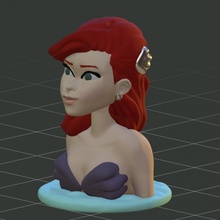 Ariel sereia fracasso Disney castelo Princesa busto 3d print model - Mito3D