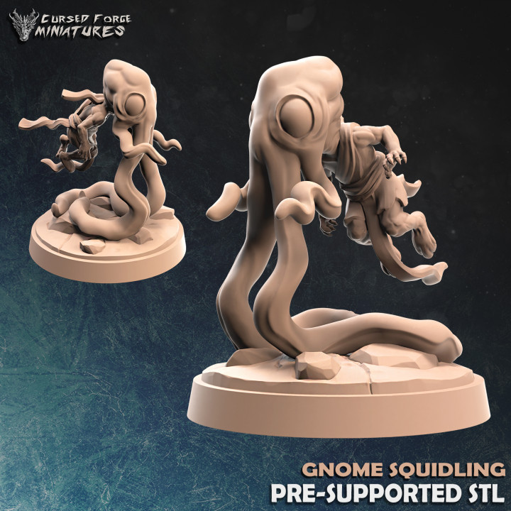 gnomo squidling giocattoli Giochi draghi dungeon mente d dnd flayer dale Icewind rima gelida 3D print model - Mito3D