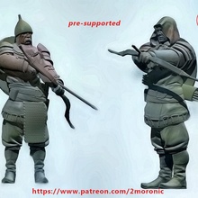 human archers 2 versions toys & games stl archer board dragons dungeons fantasy game mini rpg warhammer miniature 3dprintable tabletop d&d bowman humans pre-supported 3d print model - Mito3D