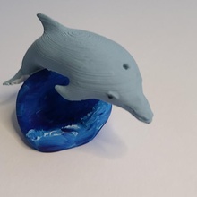Delfin Welle Tier Tiere Fisch Skulptur Meer Spielzeug Wasser Leben 3d print model - Mito3D