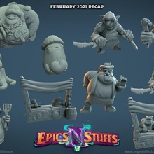 epics 'n' stuffs february 2021 releases toys & games dragons dungeons environment goblin player rpg props boardgame tabletop valentines rogue bundle pathfinder fisherman chef scatter 5e shroomie epicsnstuffs morshu 3d print model - Mito3D