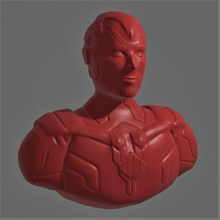 vision bust art marvel superhero comic fan paul mcu bettany 3d print model - Mito3D