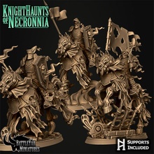 fantasmal questing knight paquete juguetes juegos fantasía fantasma horror Caballero montar muertos vivientes martillo guerra caballo dnd pionero juego mesa ttrpg misterioso battleyakminiatures 3d print model - Mito3D