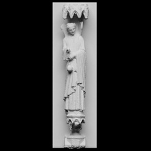 statue dame cathédrale occidental façade analyse casquette France 3dprintable Dame 3d print model - Mito3D