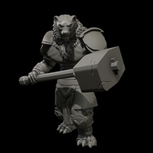 werebear 01 toys & games armor mini monster hammer dnd 3d print model - Mito3D