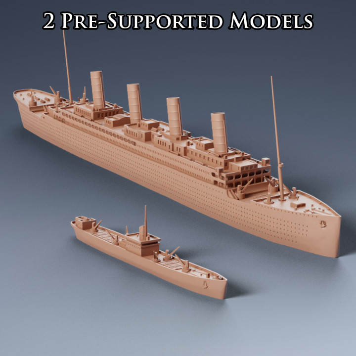 ww2 sivil gemiler Eğitim deniz zafer savaş titanik 3D print model - Mito3D