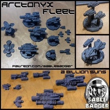 Milliarden sonnen Arctonyx Flotte Raumschiffe Spielzeuge Spiele scifi Gasland abillionsuns 3d print model - Mito3D
