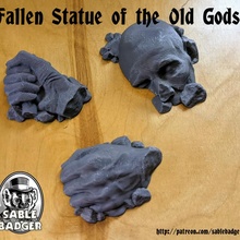 caído estatua olvidado Dios juguetes juegos terreno d 3d print model - Mito3D