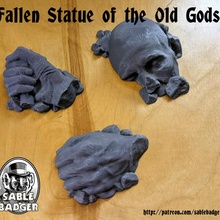 fallen statue forgotten god toys & games terrain d&d 3d print model - Mito3D