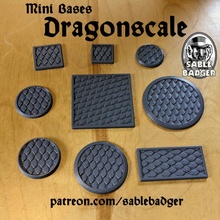mini bases écailles dragon jouets Jeux dragonborn minis minibases 3d print model - Mito3D