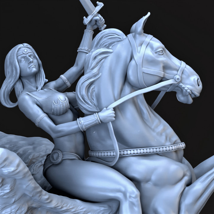 sky warrior toys & games female horse pegasus flyinghorse 3D print model - Mito3D