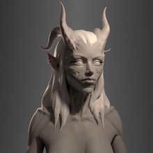 demon princess - collectible bust pre-supported toys & games anatomy body design fantasy female figure figurine queen woman character brute beauty paintable supported pre 3d print model - Mito3D