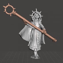 cleric - endless fantasy tactics toys & games female human miniature priest 3d print model - Mito3D