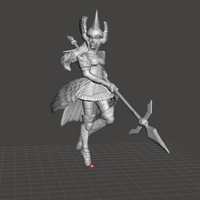 dragoon - endless fantasy tactics toys & games female human spear miniature lancer lance 3d print model - Mito3D