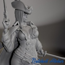 nutshell atelier - pirate girl toys & games art beautiful body elf fantasy female figure game sexy woman miniature breast pinup dnd kingdomdeath 3d print model - Mito3D