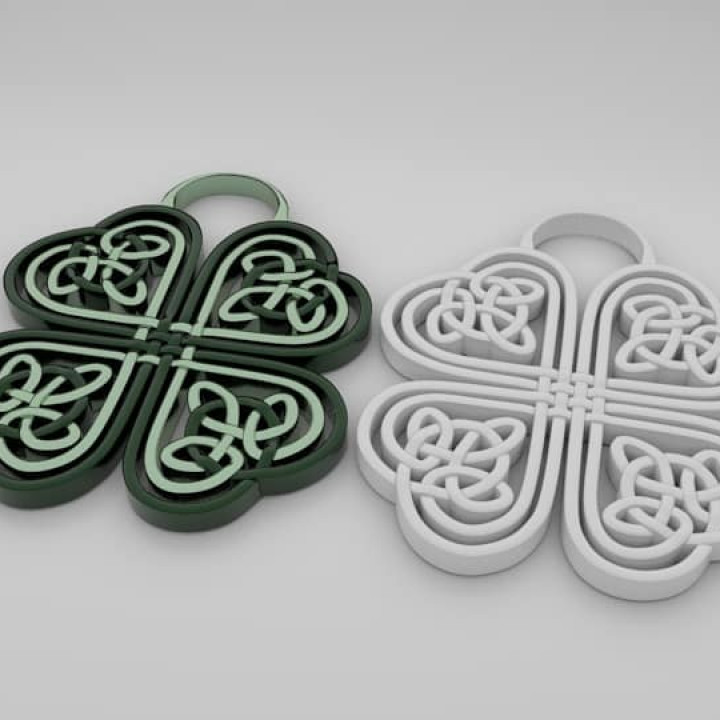 fortunato fascino giardino pendente decorazione verde celtico nodo trifoglio irlandesi vacanza fortuna st portafortuna 4leaf Quadrifoglio 4leafclover holidaydecoration San Patrizio patrick's luckyclover saintpatricks 3D print model - Mito3D