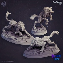 midnight wolves pre-supported toys & games fantasy wolf werewolf d&d curse castnplay vampires strahd presupported 3d print model - Mito3D