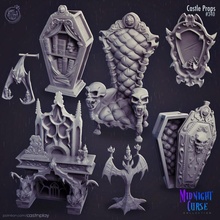 castle props pre-supported toys & games chair coffin fantasy books mirror throne cursed mansion curse mannor booshelf 3d print model - Mito3D