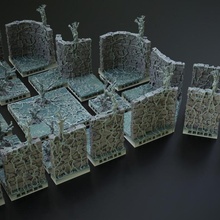 invaso rovine openlock compatibile giocattoli Giochi rotto tempio terreno albero parete radici 3d print model - Mito3D
