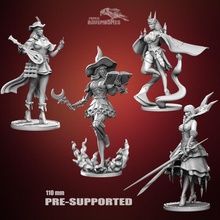 mage bard vampire witch 110 mm bundle toys & games display female girl warrior women 110mm sorcerer pre-supported 3d print model - Mito3D