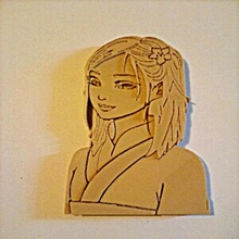 bas relief asian woman bois art sculpture femme japon 3d print model - Mito3D