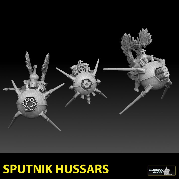 sputnik süvariler oyuncaklar oyunlar 40k dövüşçü Warhammer kepçe topçu süvari bombacı sovyet uzay aracı uydu imparatorluk muhafızı seninki Paylaşılan minyatürler el ilanı Kazak Kislev kanatlı hussar tekno streltsy 3D print model - Mito3D