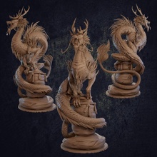 shadow swift dragon - presupported toys & games beast boss creature dungeons fantasy monster mythical rpg miniature flying trappers tabletop asian dnd antlers gargantuan lodge 3d print model - Mito3D