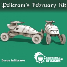 drone infiltrator buggy toys & games 40k figurine invader sci-fi space vehicle warhammer imperial cyberpunk wargame atv marine 28mm 40000 pre-supported chaingun heresy melta 3d print model - Mito3D