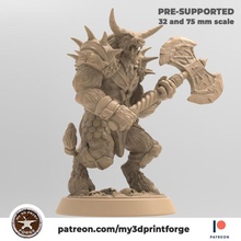 minotaur axe 32mm 75mm pre-supported toys & games creature display fdm figurine model monster warrior resin 28mm dnd tauren presupported supported 3d print model - Mito3D