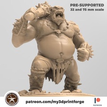 ogre 32mm 75mm pre-supported toys & games display figurine great scale miniature dungeon cave dnd presupported supported fiearce 3d print model - Mito3D