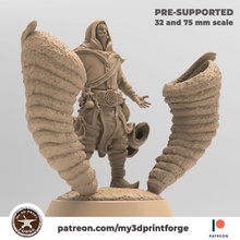 azir wind mage 32mm 75mm pre supported toys & games figurine hero human wizard magic miniature sculpt base hurricane dnd 25mm presupported pre-supported 3d print model - Mito3D