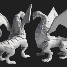cheshire dragon toys & games demon creature lizard monster reptile teeth elemental d&d pathfinder 3d print model - Mito3D